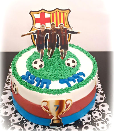 כדורגל ברצלונה עוגה מעוצבת