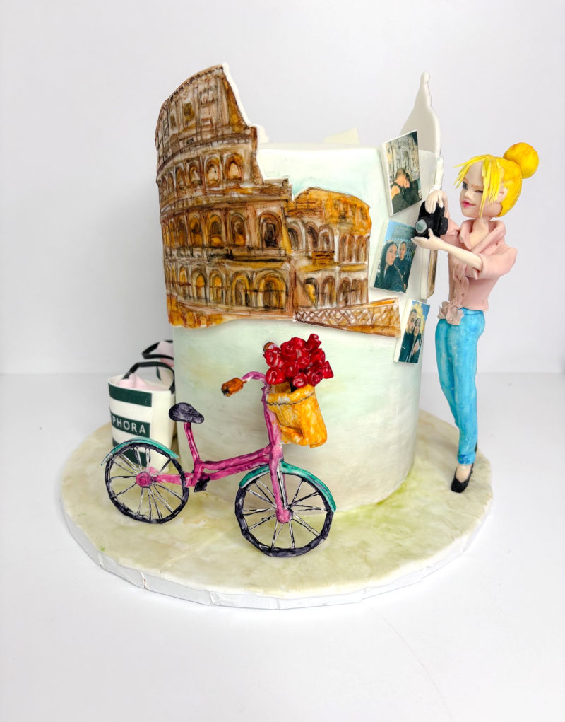 עוגה מעוצבת טיול ברומא