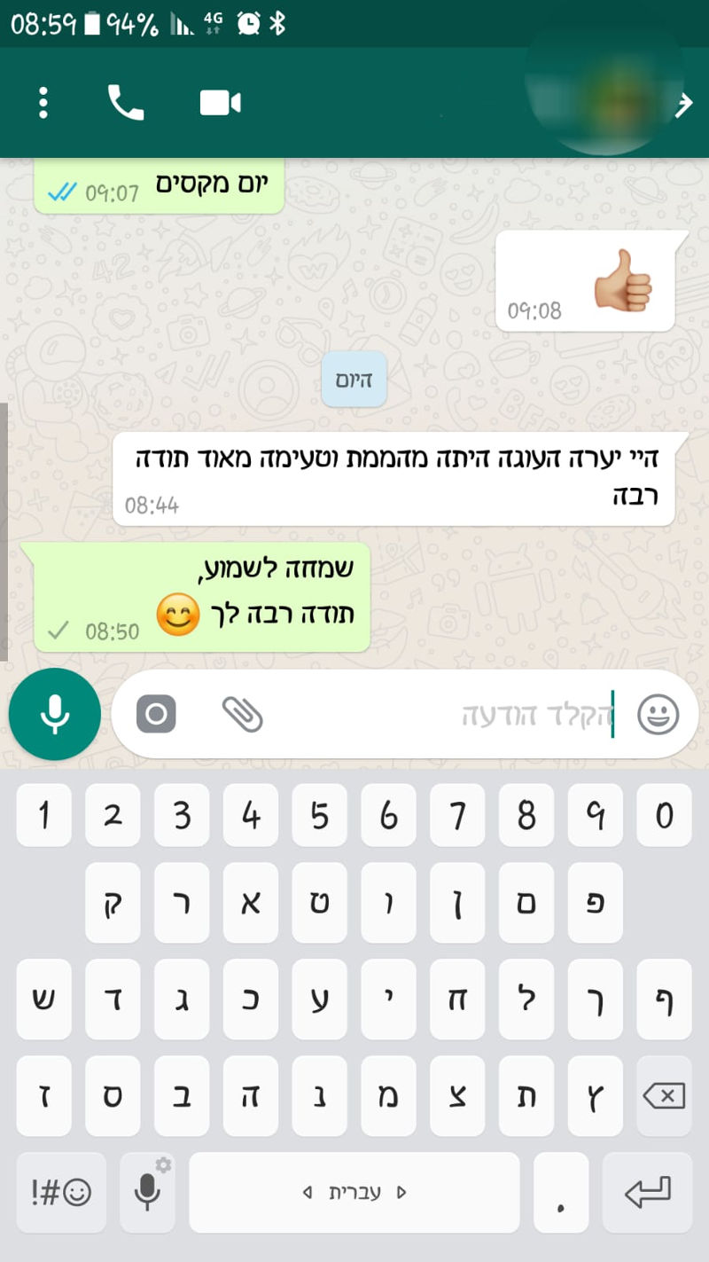 ביקורות מלקוחות לעוגה מהממת