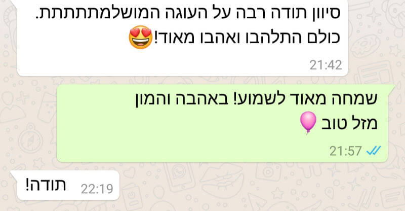 ביקורות מלקוחות לעוגה מושלמת