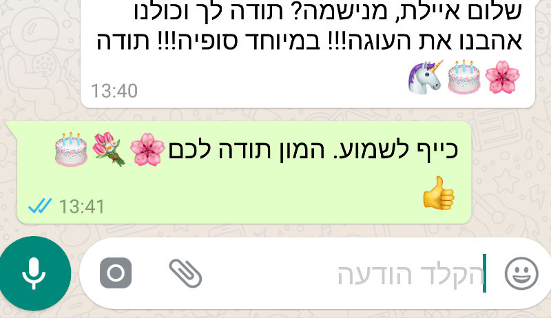 ביקורות מלקוחות לעוגה אהובה