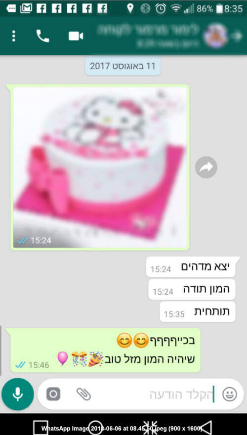 ביקורות מלקוחות לעוגת הלו קיטי מדהימה