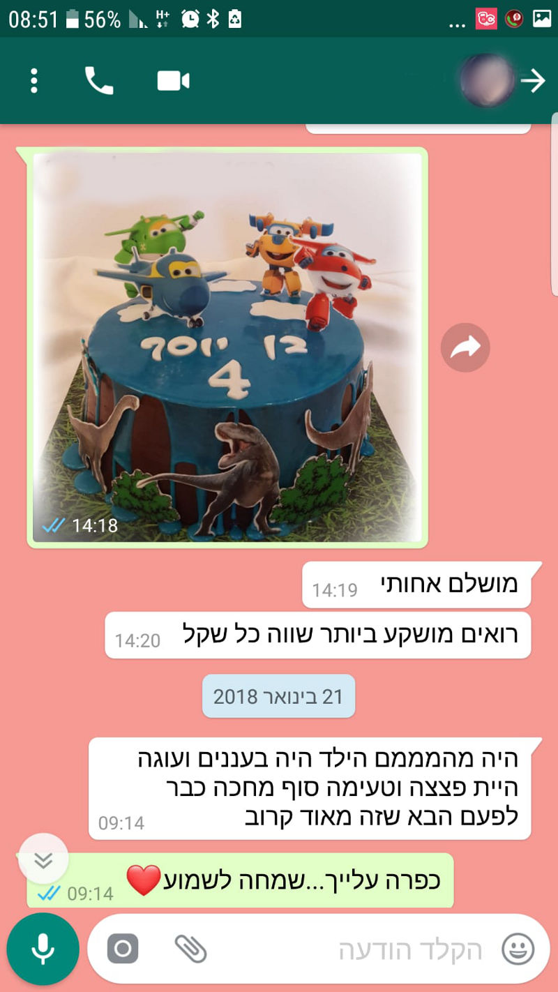 ביקורות מלקוחות לעוגהת מהממת