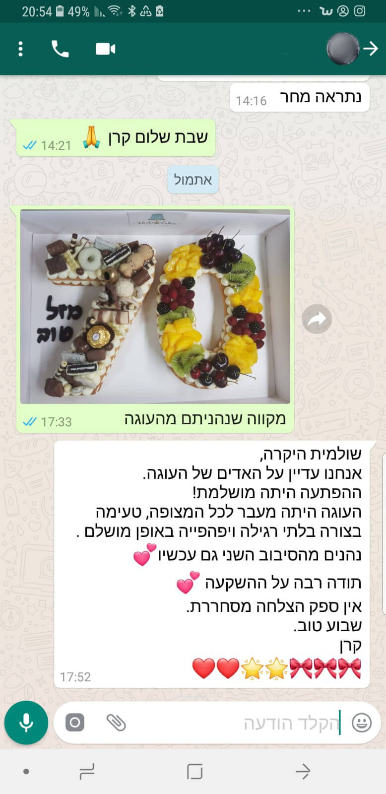 ביקורות מלקוחות לעוגת מספרים ופירות מושלמת