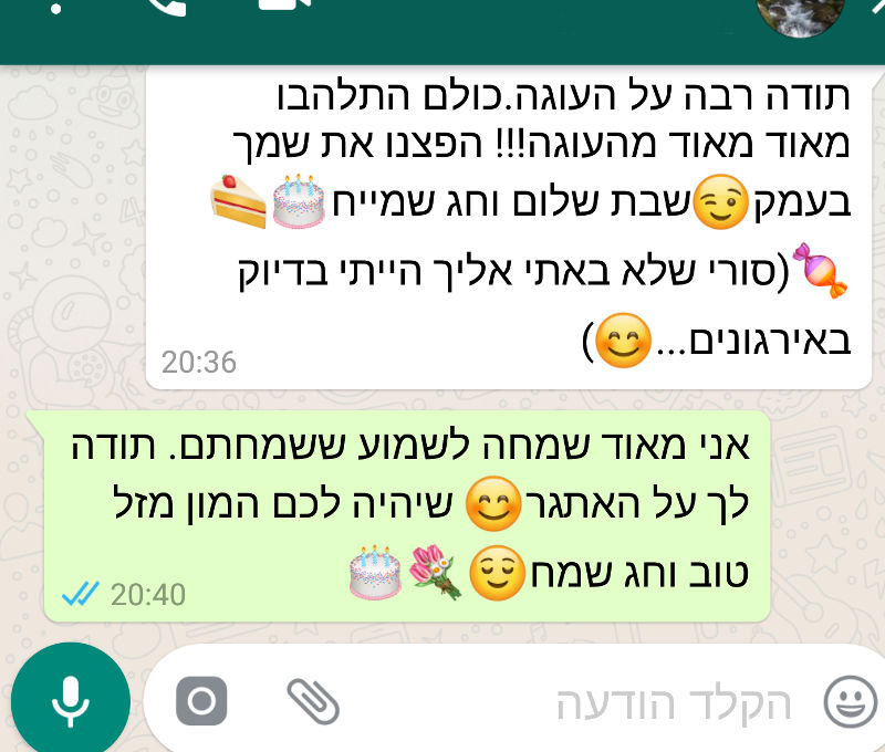 ביקורות מלקוחות לעוגה מצויינת