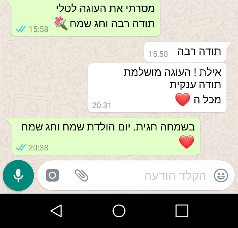 ביקורות מלקוחות לעוגת חג מושלמת