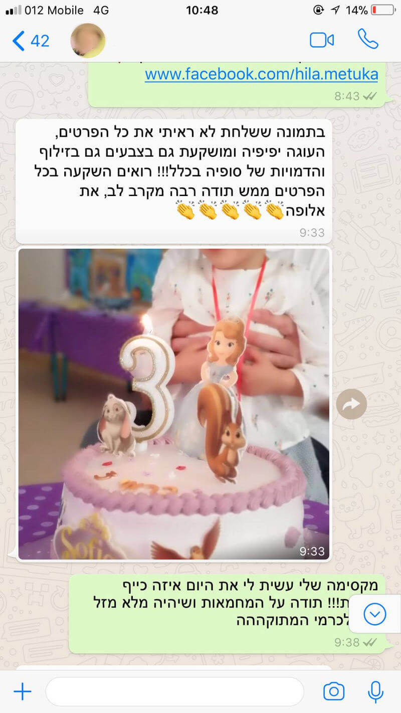 ביקורות מלקוחות לעוגה מושקעת