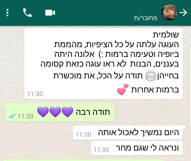 ביקורת מלקוחת לעוגה קסומה המשך