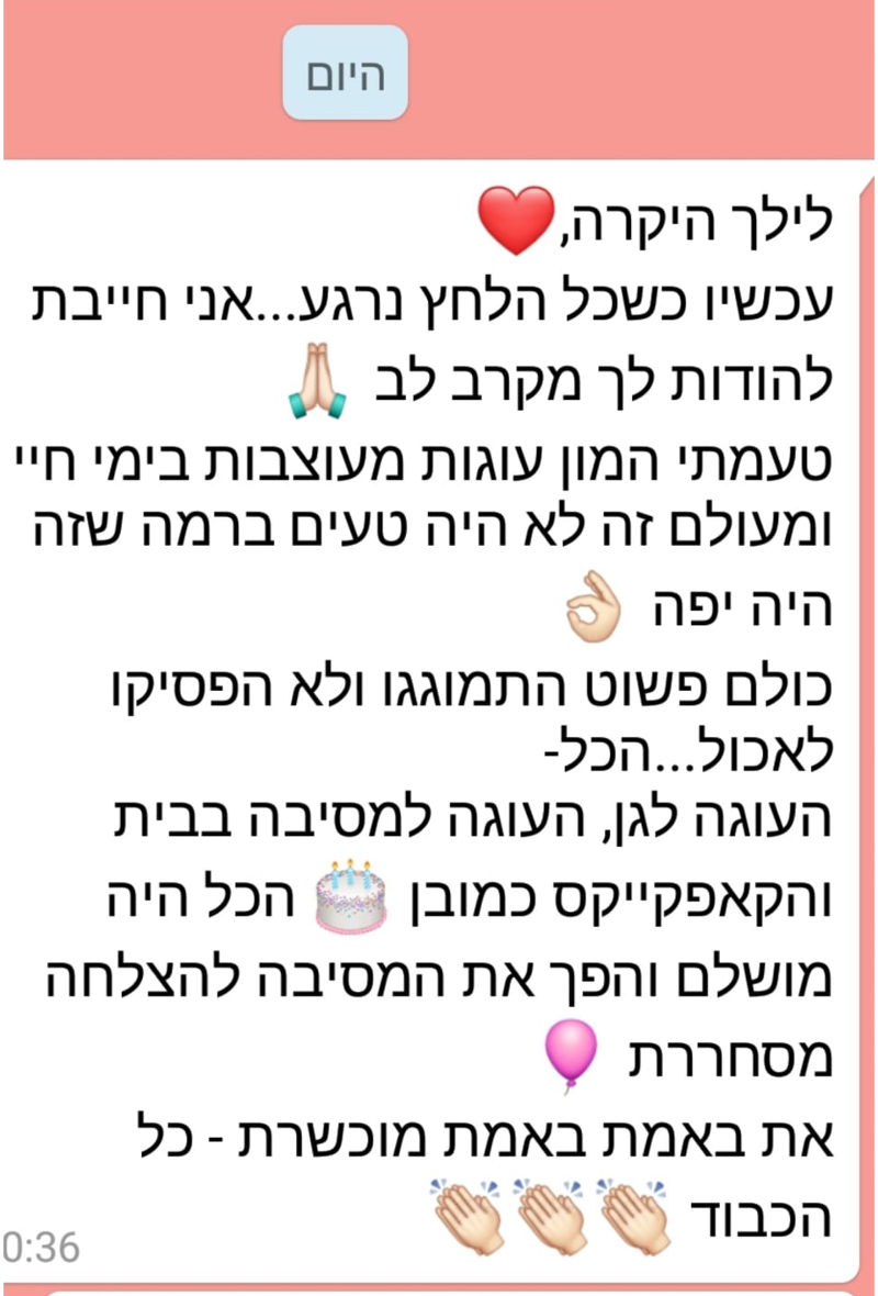 ביקורות מלקוחות לעוגה וקאפקייקס מושלמים