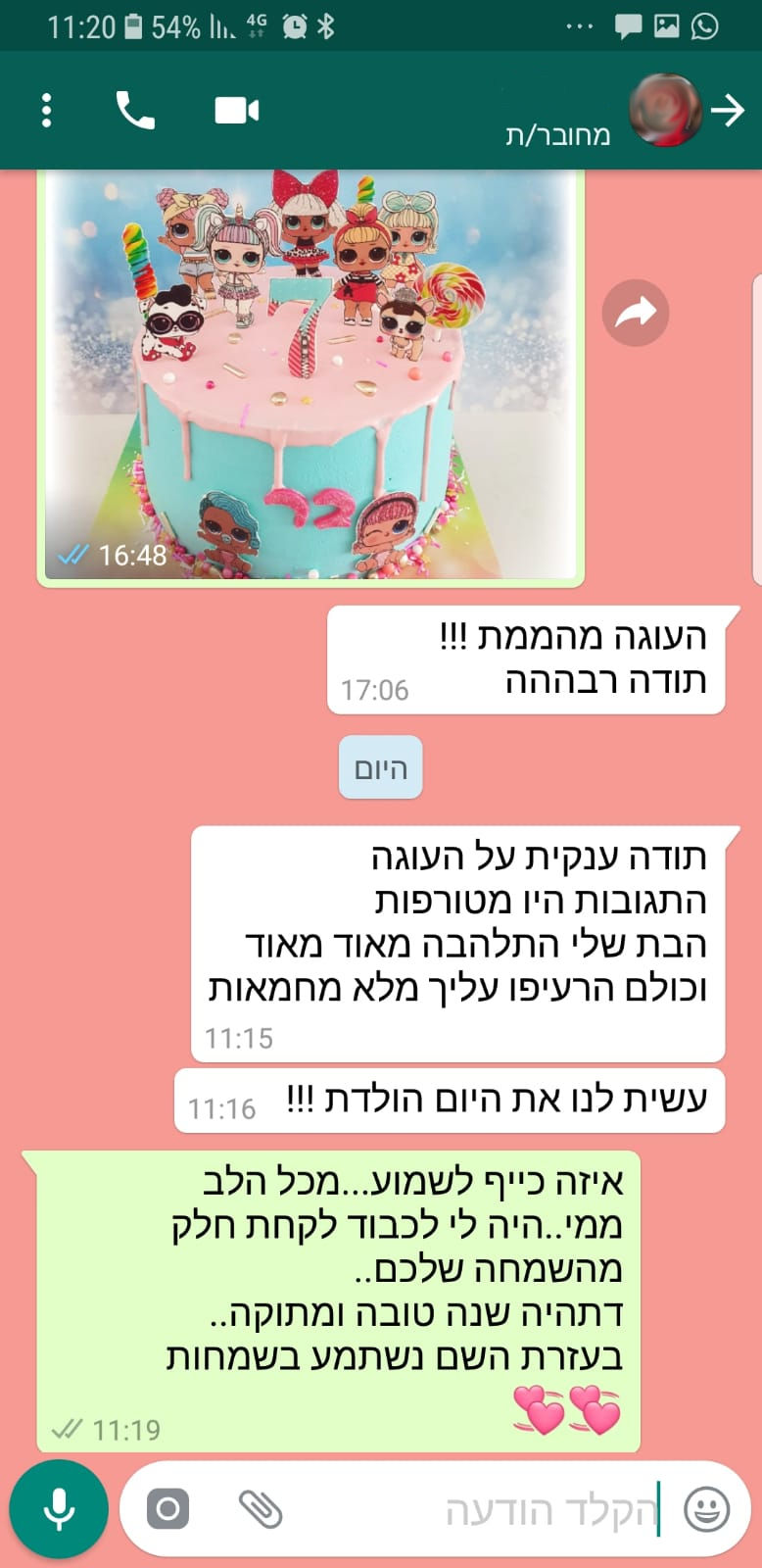 ביקורות מלקוחות לעוגה מהממת של LOL