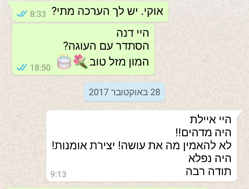 ביקורות מלקוחות לעוגה מדהימה