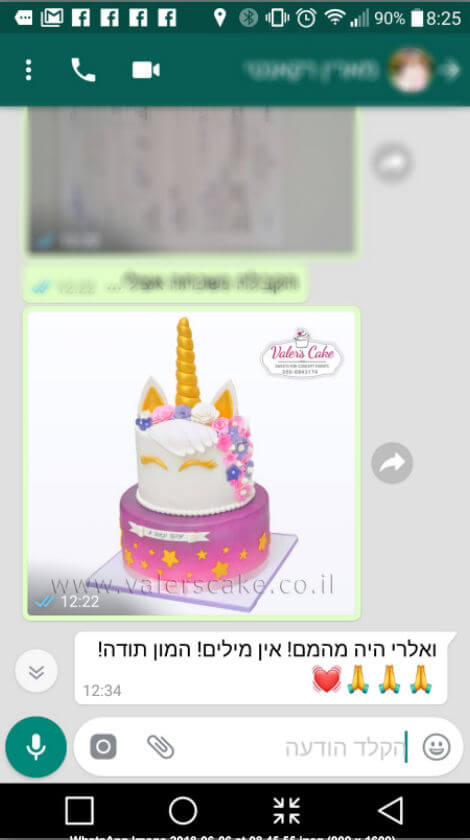 עוגת חד קרן מעוצבת של ואלרי שהיא יצירת אומנות