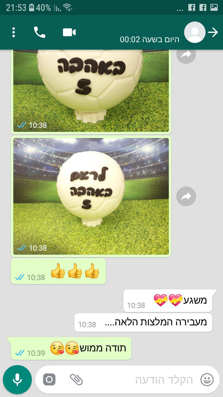 ביקורות מלקוחות לכדורגל משוקולד מעולה