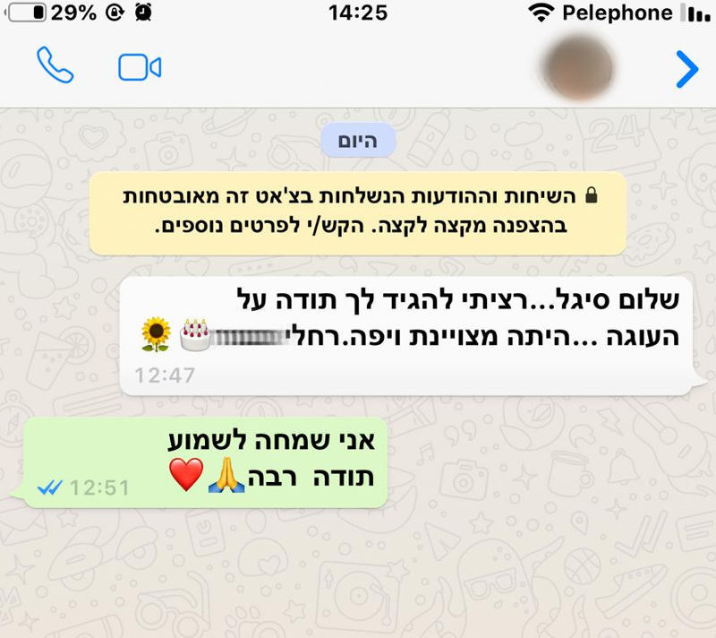 ביקורות מלקוחות לעוגה מצויינת