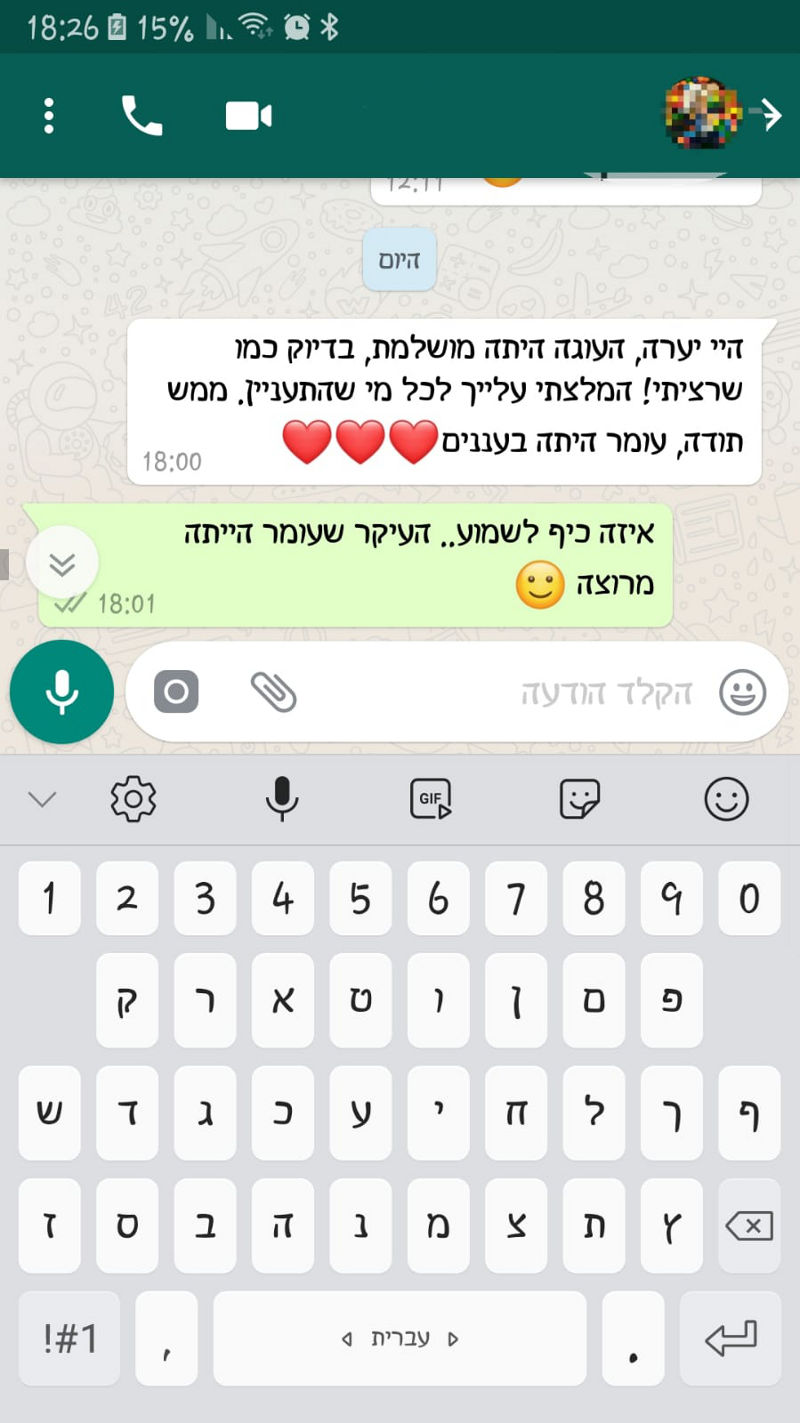 ביקורות מלקוחות לעוגה שלמות