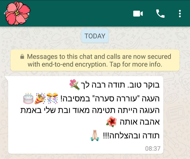 ביקורות מלקוחות לעוגת יום הולדת לבת