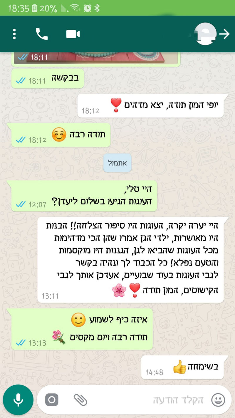 ביקורות מלקוחות לעוגה נפלאה