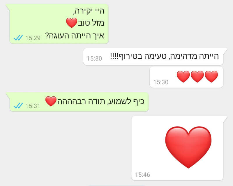 ביקורות מלקוחות לעוגה מדהימה