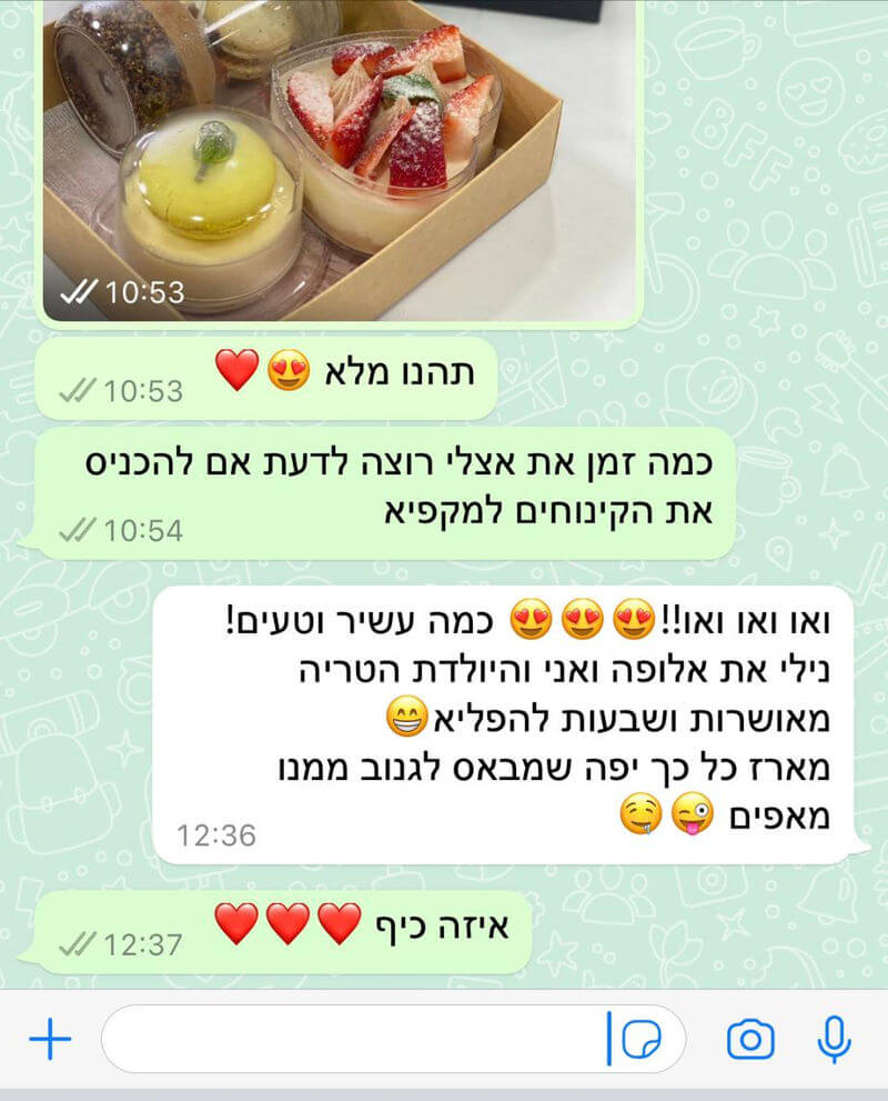 ביקורות מלקוחות למארז עשיר וטעים ללידה