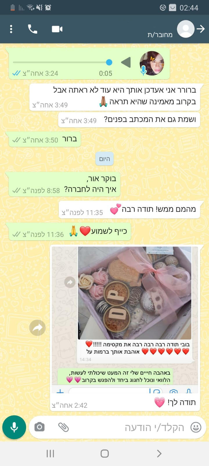 ביקורות מלקוחות למארז מתוק