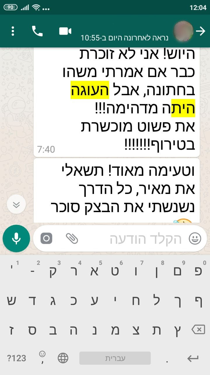 ביקורות מלקוחות לעוגה מדהימה