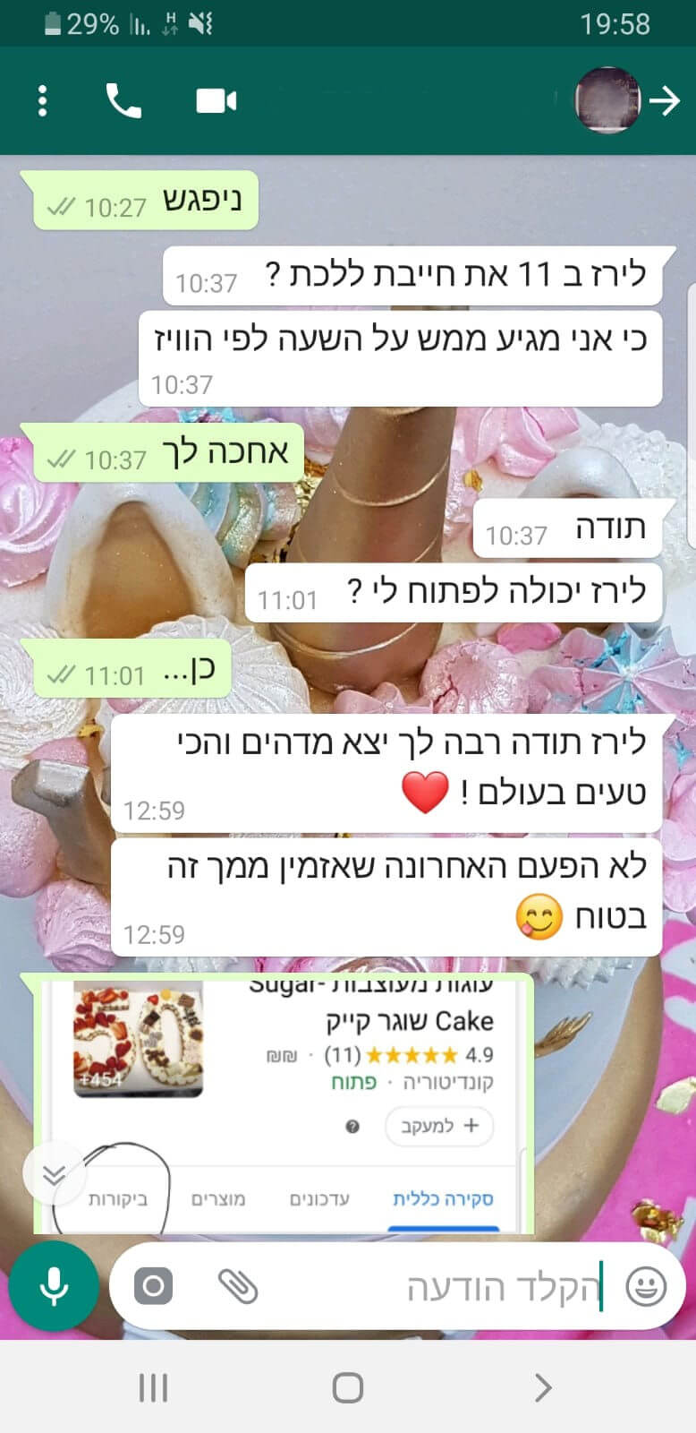 ביקורות מלקוחות לעוגה מדהימה