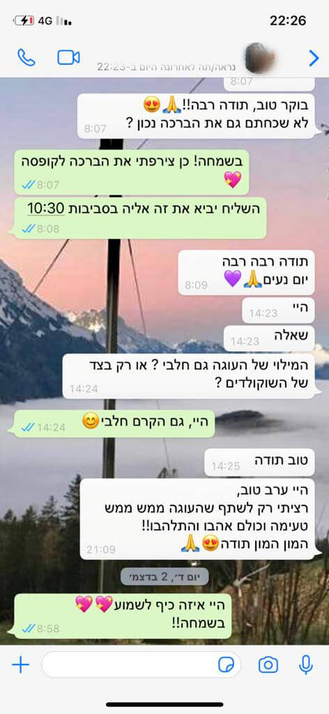 ביקורות מלקוחות לעוגה טעימה ממש