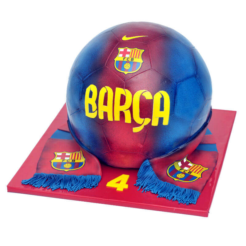 כדורגל עוגת ברצלונה מעוצבת