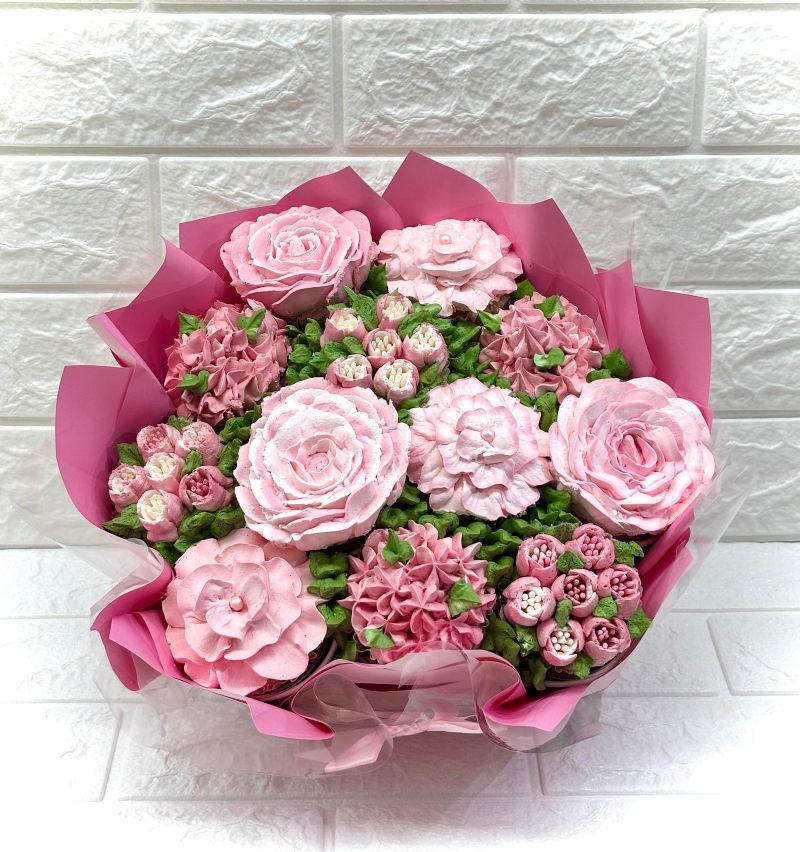 מארז קאפקייקס זר פרחים