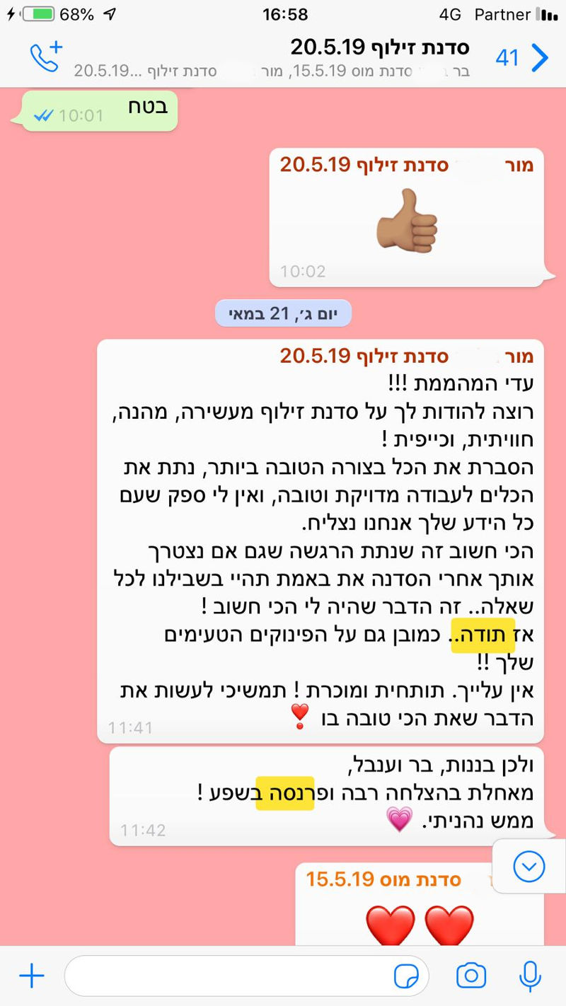 תגובות מלקוחות לסדנת זילוף