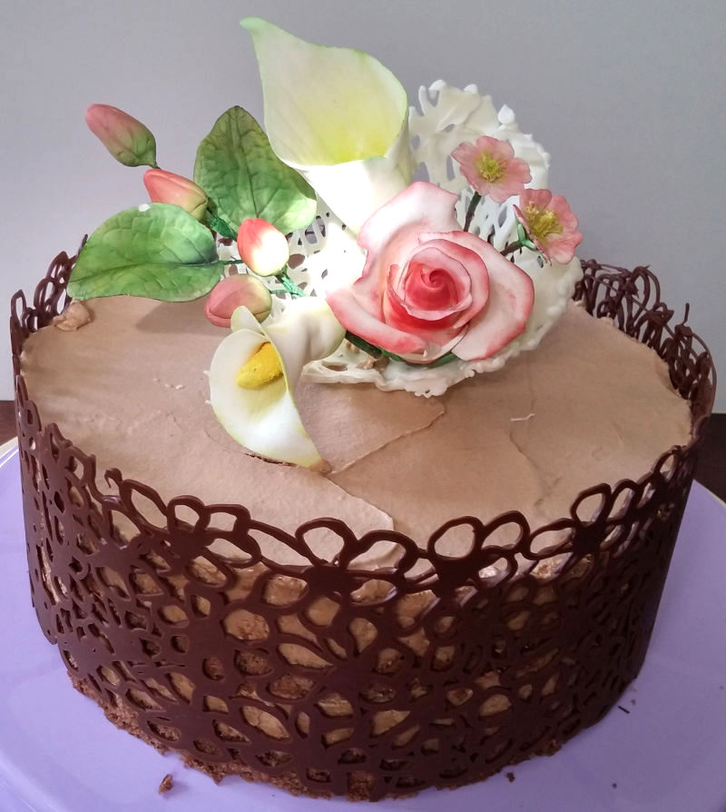 עוגת יום נישואין פרחים