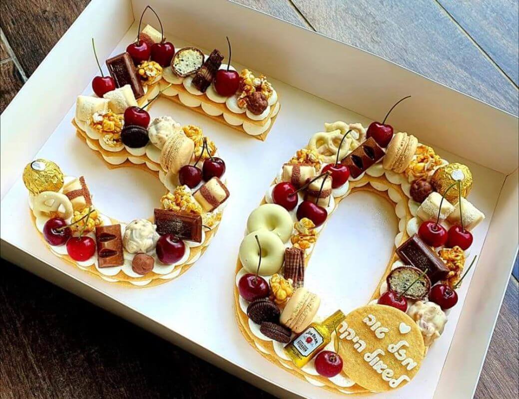 עוגה לגיל 50 יום הולדת עגול