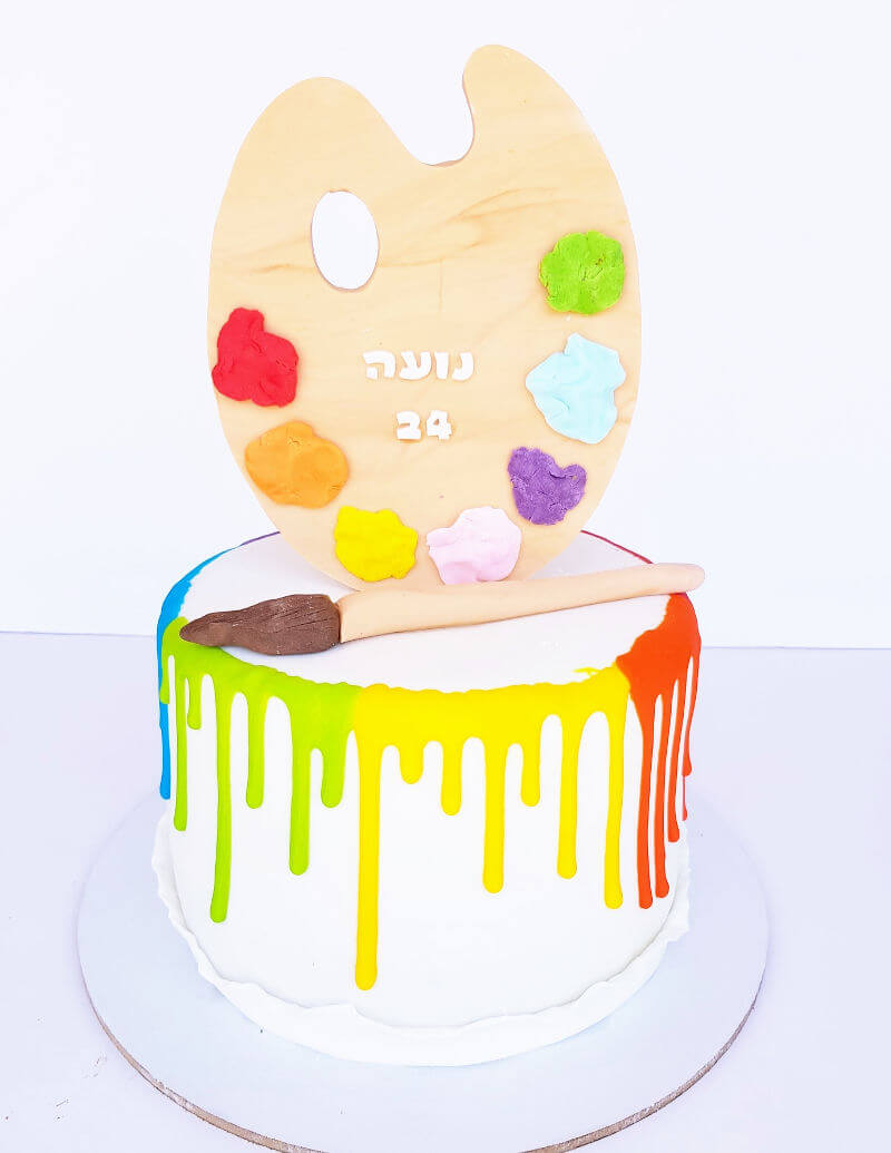 עוגה מעוצבת כפלטת צבעים לציור מבצק סוכר