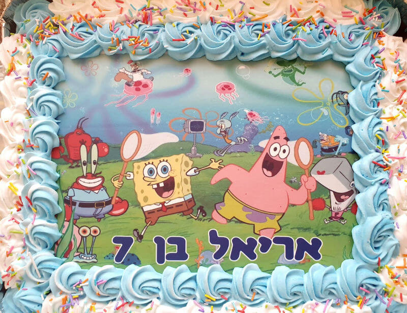 עוגת בוב ספוג מלבנית