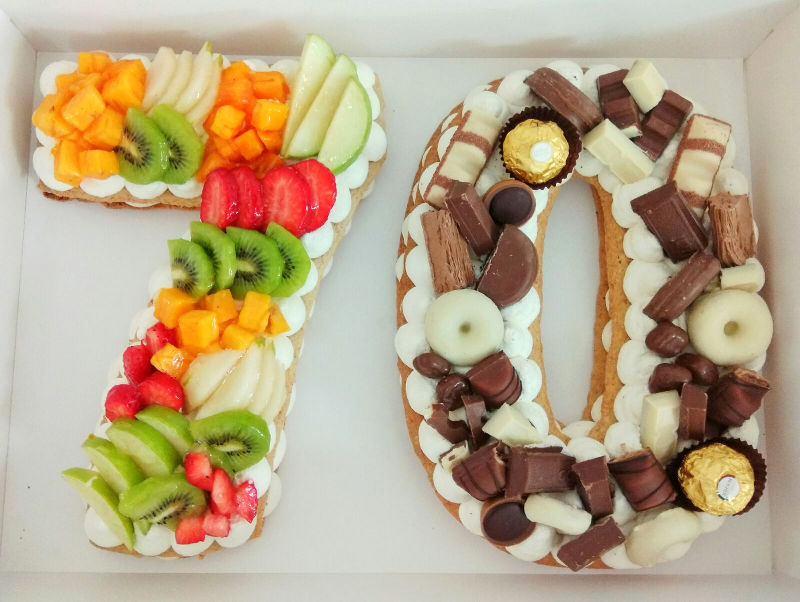 עוגת המספרים עם פירות ושוקולדים
