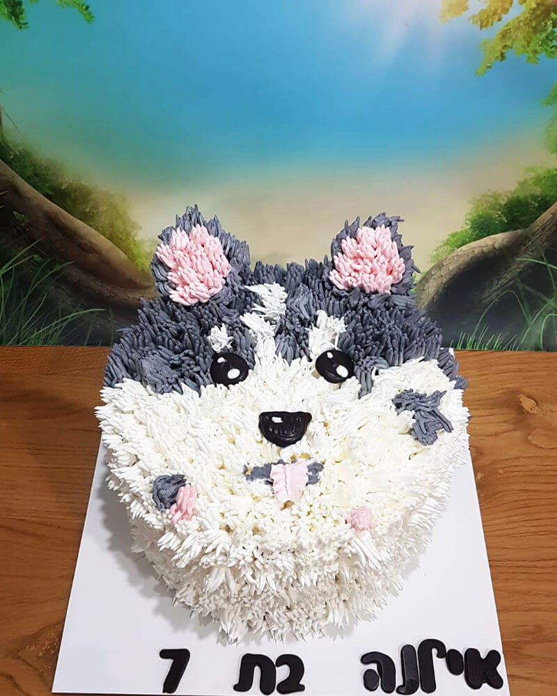 עוגת זילוף בצורת כלב