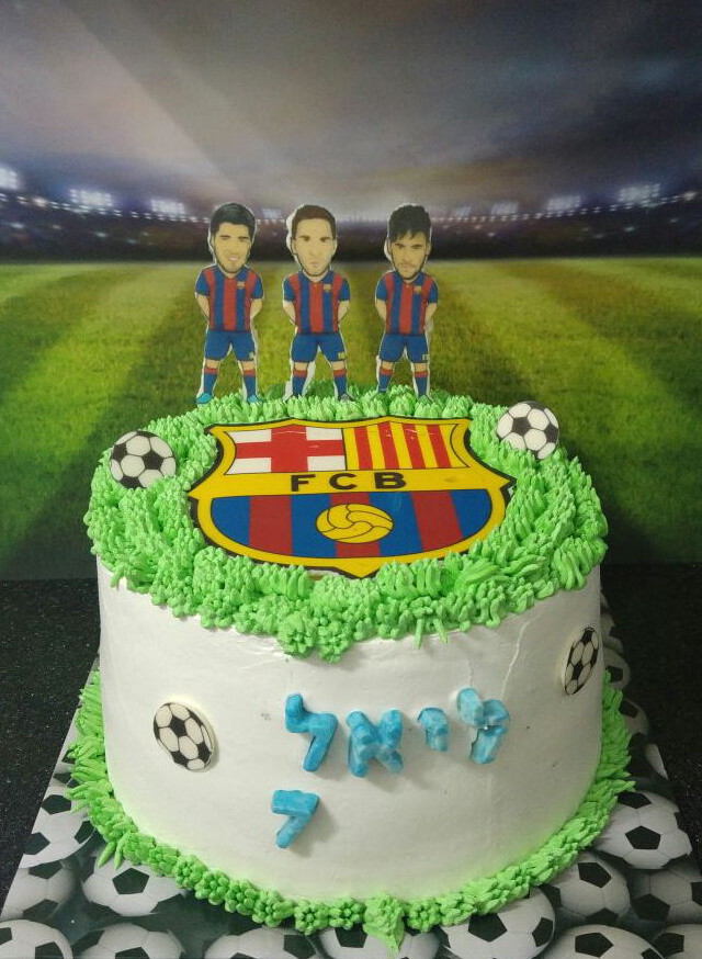 עוגת זילוף כדורגל ברצלונה
