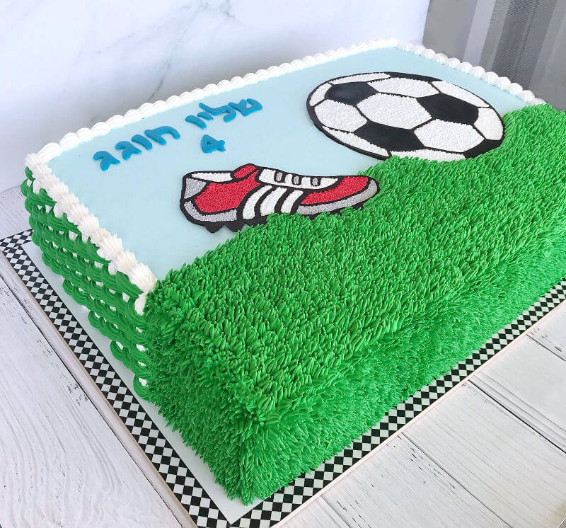 עוגת זילוף כדורגל מלבנית