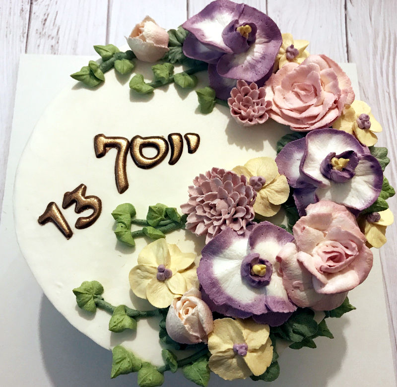 עוגת זילוף פרחים