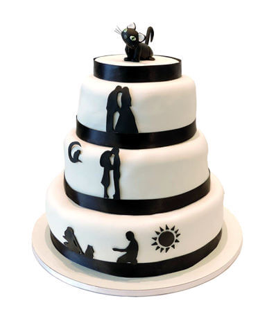 עוגת חתונה מעוצבת שלוש קומות