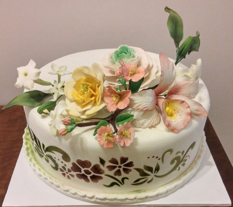עוגת חתונה עם פרחים