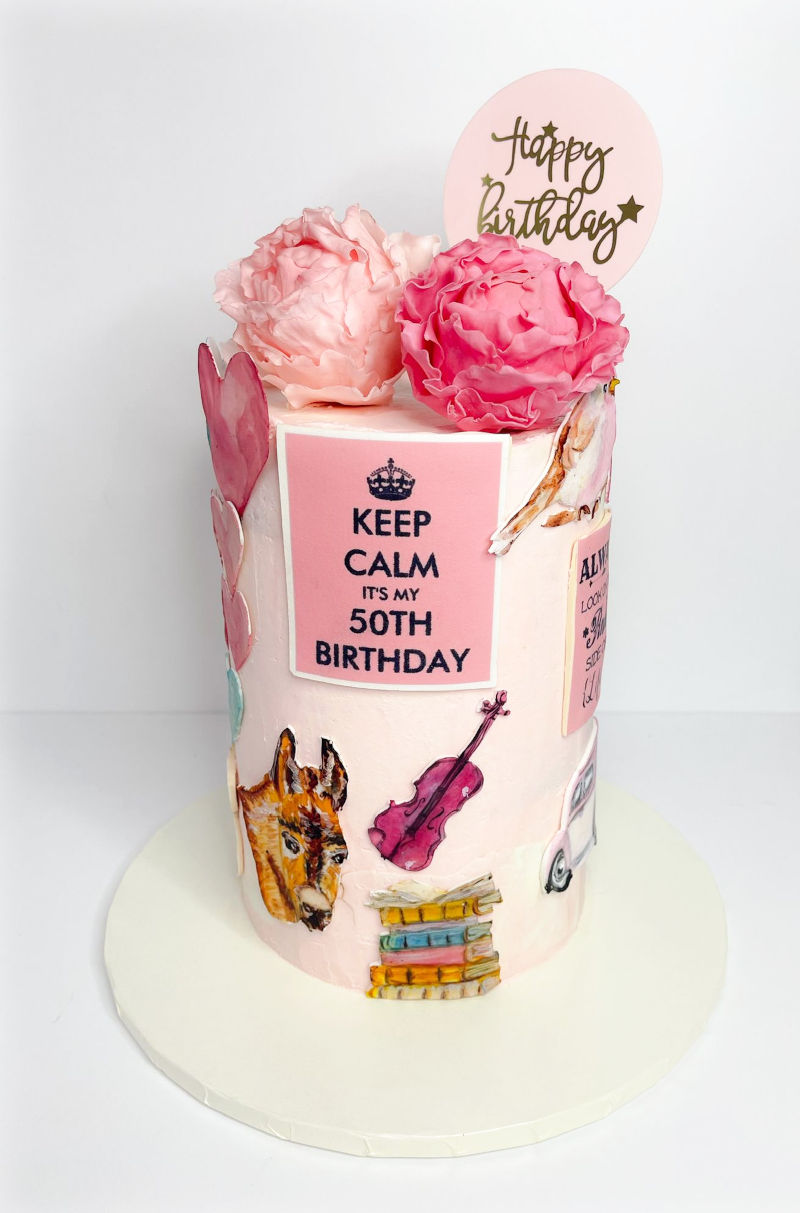 עוגת יום הולדת 50 לאשה