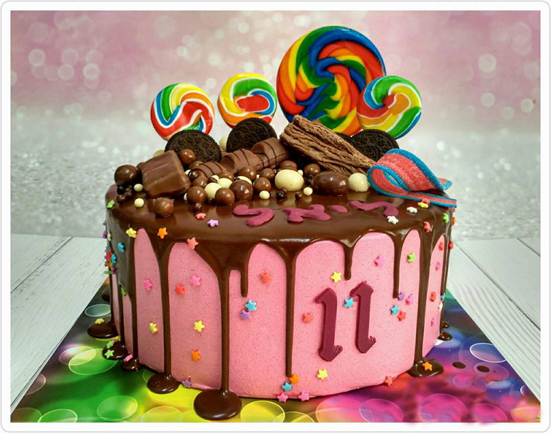 עוגת יום הולדת בנות ממתקים