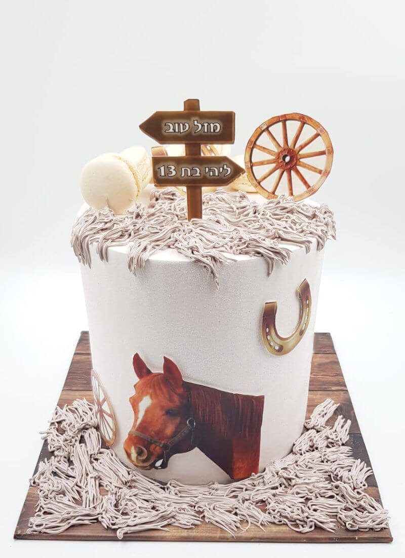 עוגת יום הולדת בעיצוב סוס