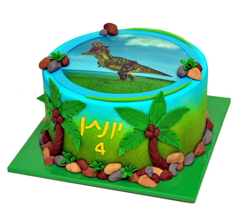 עוגת יום הולדת דינוזאור