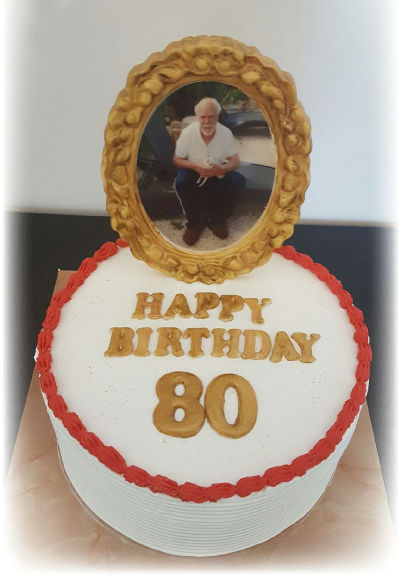עוגת יום הולדת מבוגרים 80 עם תמונה