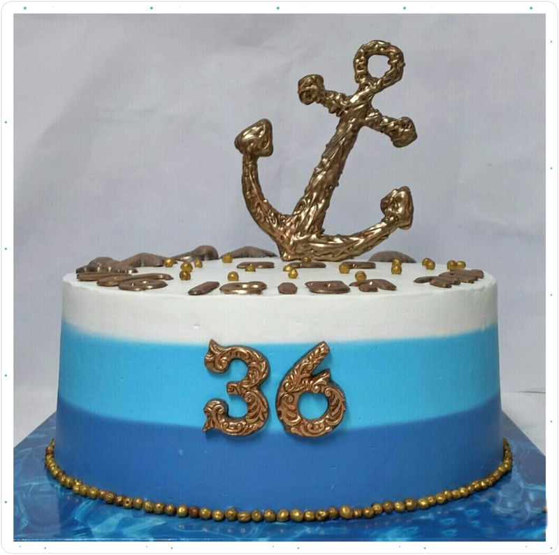 עוגת יום הולדת מבוגרים עם עוגן