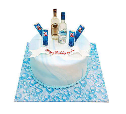 עוגת יום הולדת עם אלכוהול לבעל