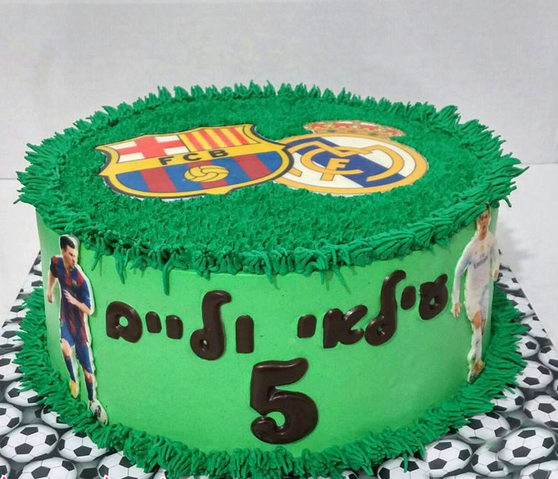 עוגת כדורגל ברצלונה וריאל מדריד