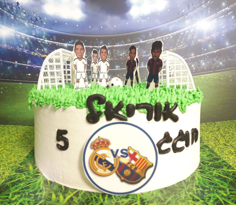 עוגת זילוף כדורגל ריאל מדריד מול ברצלונה